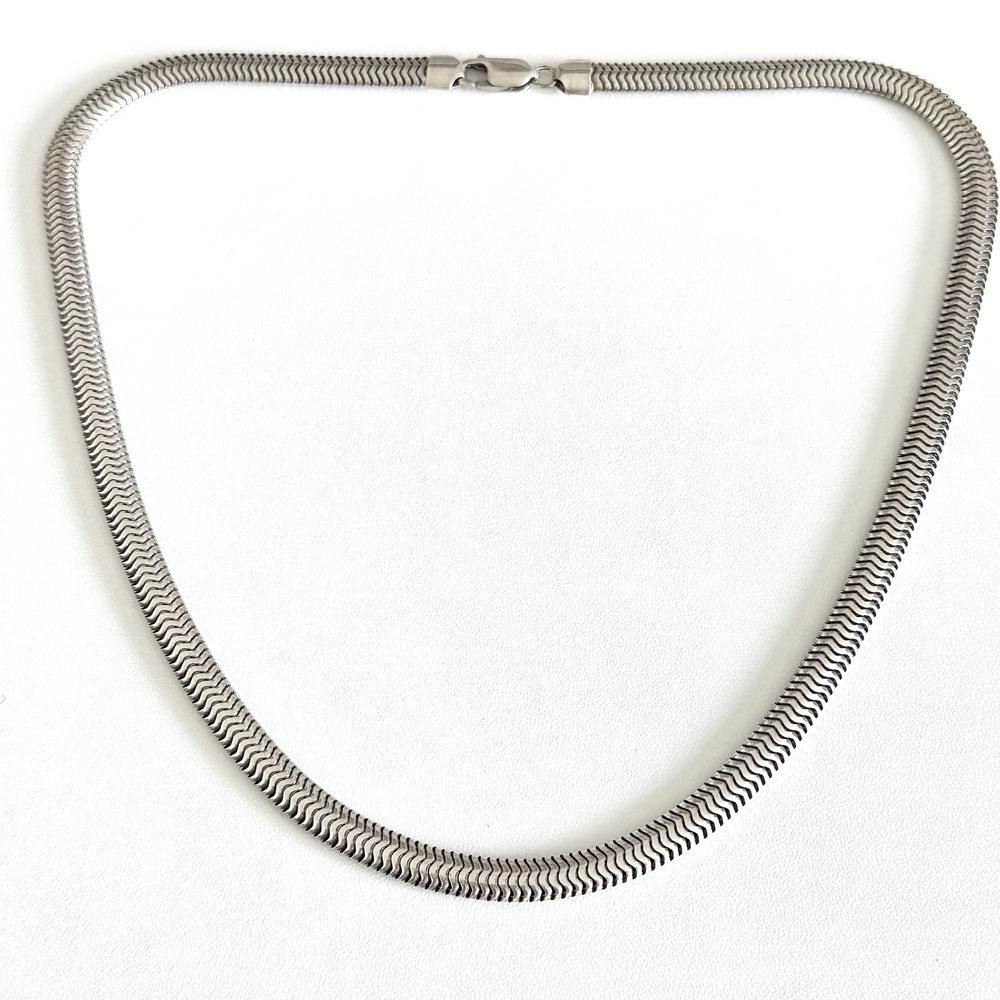 925 Sterling Silver 6MM Flat Snake Chain Necklace 18"
